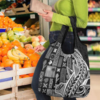 Samoa Tapa Grocery Bag Siapo Mix Tatau Patterns - Black