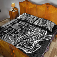 Samoa Tapa Quilt Bed Set Siapo Mix Tatau Patterns - Black LT7 - Polynesian Pride