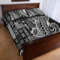 Samoa Tapa Quilt Bed Set Siapo Mix Tatau Patterns - Black LT7 - Polynesian Pride