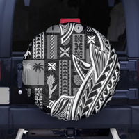 Samoa Tapa Spare Tire Cover Siapo Mix Tatau Patterns - Black LT7 Black - Polynesian Pride