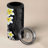 Hawaii Aloha 4 in 1 Can Cooler Tumbler Plumeria Vintage - Black