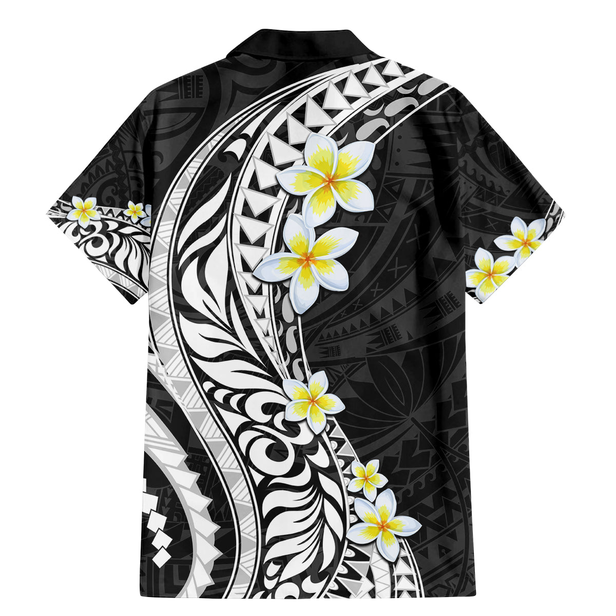 Hawaii Aloha Family Matching Mermaid Dress and Hawaiian Shirt Plumeria Vintage - Black LT7 - Polynesian Pride