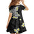 Hawaii Aloha Family Matching Summer Maxi Dress and Hawaiian Shirt Plumeria Vintage - Black LT7 - Polynesian Pride