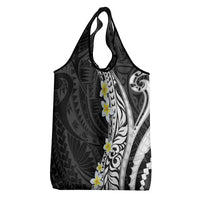 Hawaii Aloha Grocery Bag Plumeria Vintage - Black