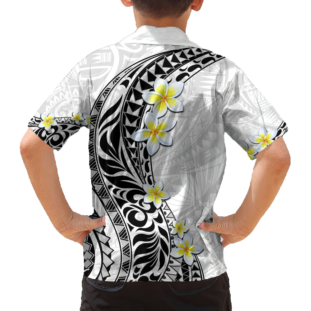 Hawaii Aloha Family Matching Tank Maxi Dress and Hawaiian Shirt Plumeria Vintage - White LT7 - Polynesian Pride