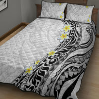 Hawaii Aloha Quilt Bed Set Plumeria Vintage - White LT7 - Polynesian Pride