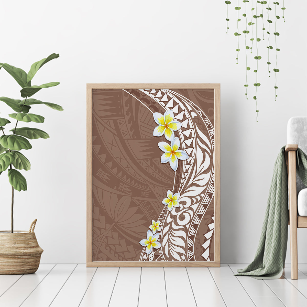Hawaii Aloha Canvas Wall Art Plumeria Vintage - Brown LT7 - Polynesian Pride