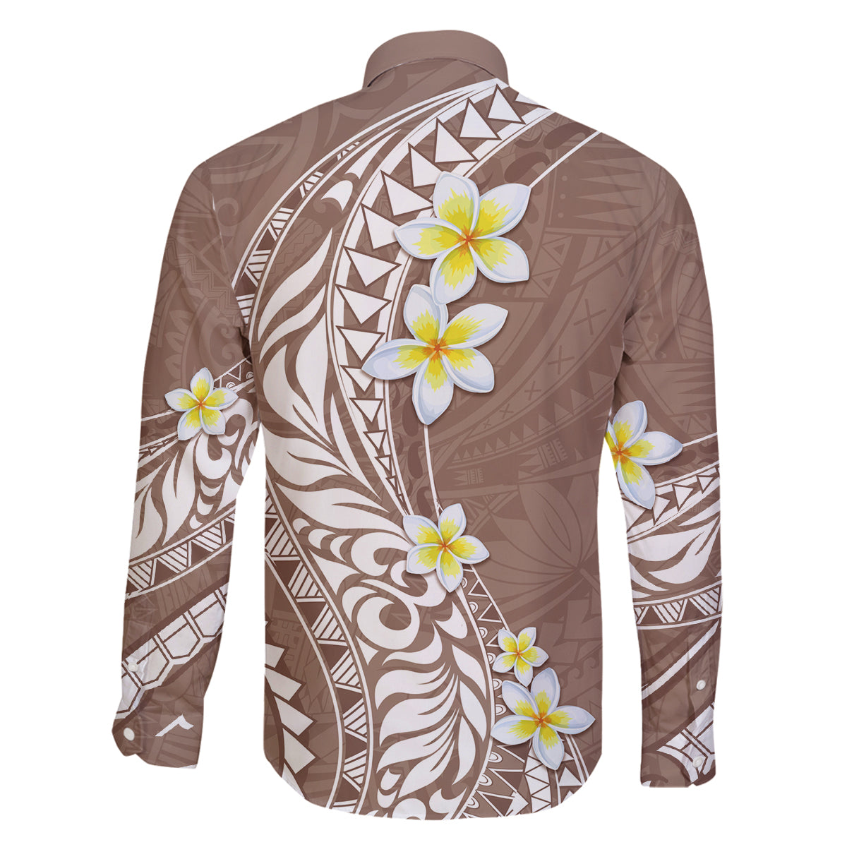 Hawaii Aloha Family Matching Off Shoulder Short Dress and Hawaiian Shirt Plumeria Vintage - Brown LT7 - Polynesian Pride