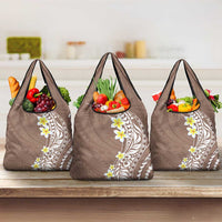 Hawaii Aloha Grocery Bag Plumeria Vintage - Brown