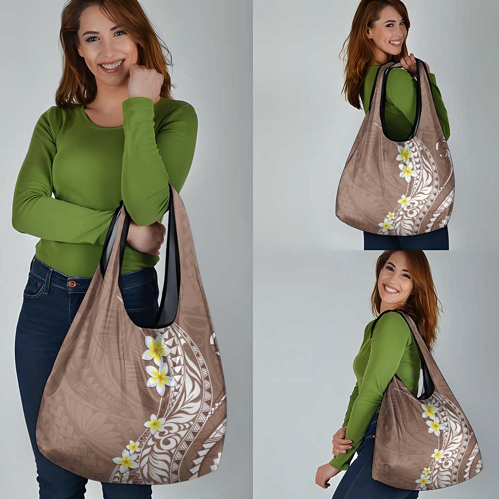 Hawaii Aloha Grocery Bag Plumeria Vintage - Brown