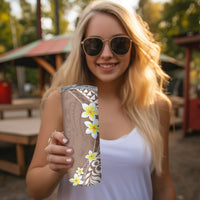 Hawaii Aloha Skinny Tumbler Plumeria Vintage - Beige