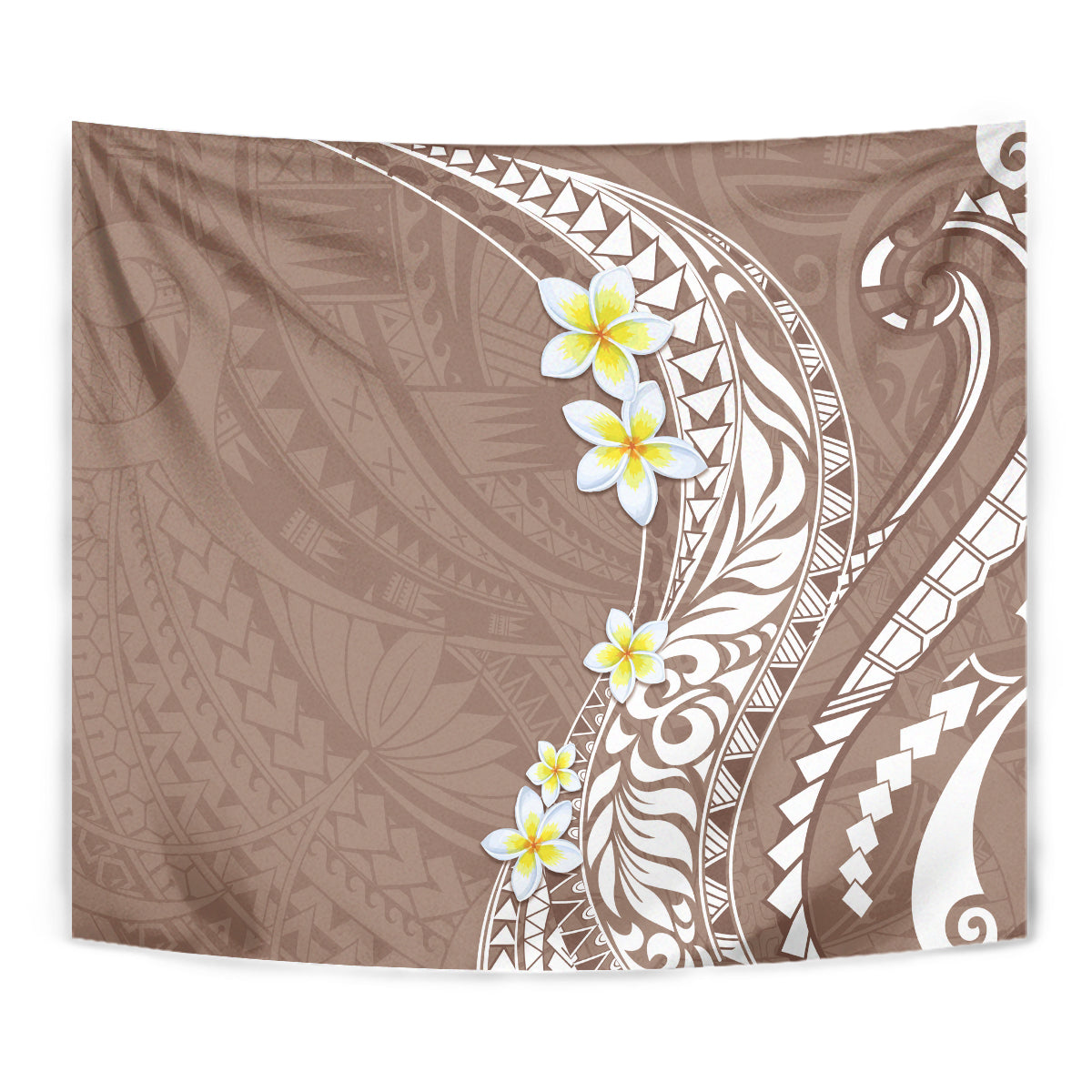 Hawaii Aloha Tapestry Plumeria Vintage - Brown LT7 - Polynesian Pride