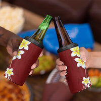 Hawaii Aloha 4 in 1 Can Cooler Tumbler Plumeria Vintage - Red