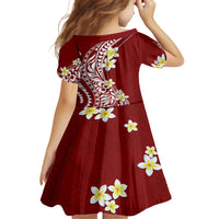 Hawaii Aloha Family Matching Tank Maxi Dress and Hawaiian Shirt Plumeria Vintage - Crimson LT7 - Polynesian Pride