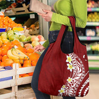 Hawaii Aloha Grocery Bag Plumeria Vintage - Crimson