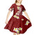 Hawaii Aloha Kid Short Sleeve Dress Plumeria Vintage - Crimson LT7 - Polynesian Pride