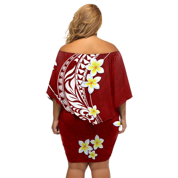 Fiji Hibiscus Off Shoulder Long Dress Hawaii Style No.2 LT6 main image 0