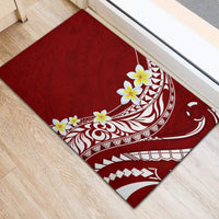 Hawaii Aloha Rubber Doormat Plumeria Vintage - Crimson LT7 - Polynesian Pride