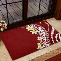 Hawaii Aloha Rubber Doormat Plumeria Vintage - Crimson LT7 - Polynesian Pride
