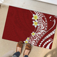 Hawaii Aloha Rubber Doormat Plumeria Vintage - Crimson LT7 - Polynesian Pride