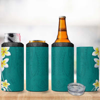 Hawaii Aloha 4 in 1 Can Cooler Tumbler Plumeria Vintage - Teal