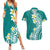 Hawaii Aloha Couples Matching Summer Maxi Dress and Hawaiian Shirt Plumeria Vintage - Teal LT7 Teal - Polynesian Pride