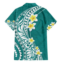 Hawaii Aloha Family Matching Mermaid Dress and Hawaiian Shirt Plumeria Vintage - Teal LT7 - Polynesian Pride