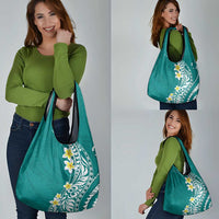 Hawaii Aloha Grocery Bag Plumeria Vintage - Teal
