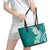 Hawaii Aloha Leather Tote Bag Plumeria Vintage - Teal LT7 - Polynesian Pride