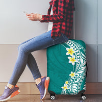 Hawaii Aloha Luggage Cover Plumeria Vintage - Teal LT7 - Polynesian Pride