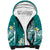 Hawaii Aloha Sherpa Hoodie Plumeria Vintage - Teal LT7 Unisex Teal - Polynesian Pride