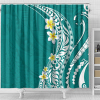 Hawaii Aloha Shower Curtain Plumeria Vintage - Teal LT7 - Polynesian Pride