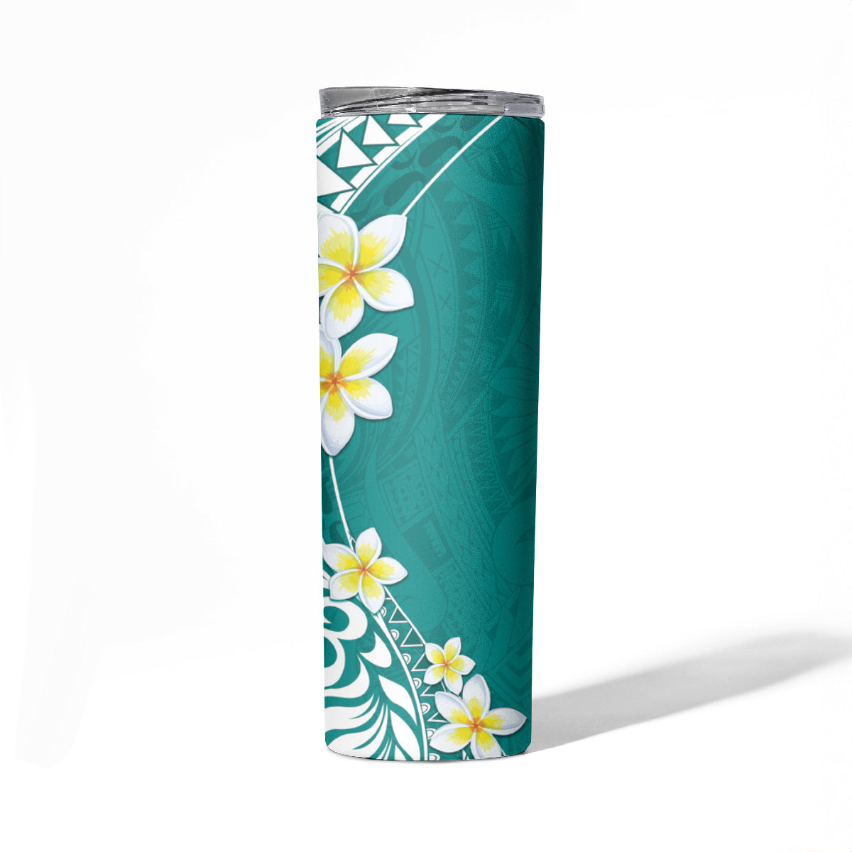 Hawaii Aloha Skinny Tumbler Plumeria Vintage - Teal