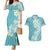 Hawaii Aloha Couples Matching Mermaid Dress and Hawaiian Shirt Plumeria Vintage - Turquoise LT7 Turquoise - Polynesian Pride