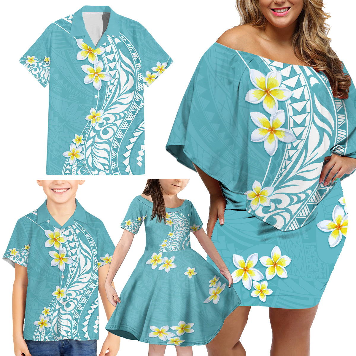 Hawaii Aloha Family Matching Off Shoulder Short Dress and Hawaiian Shi Hawaii Aloha Family Matching Off Shoulder Short Dress and Hawaiian Shi