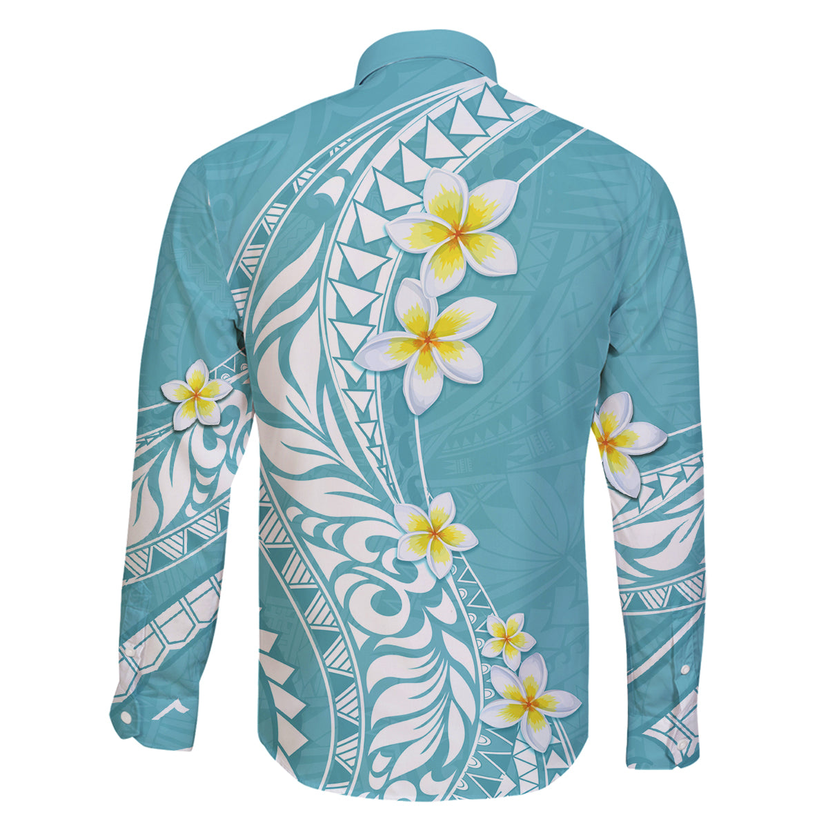 Hawaii Aloha Family Matching Puletasi Dress and Hawaiian Shirt Plumeria Vintage - Turquoise LT7 - Polynesian Pride