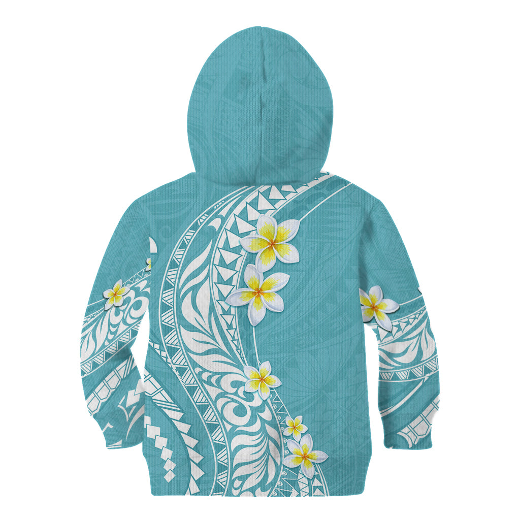 Hawaii Aloha Kid Hoodie Plumeria Vintage - Turquoise LT7 - Polynesian Pride