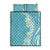 Hawaii Aloha Quilt Bed Set Plumeria Vintage - Turquoise LT7 Turquoise - Polynesian Pride