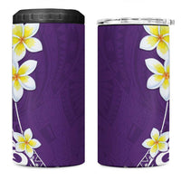 Hawaii Aloha 4 in 1 Can Cooler Tumbler Plumeria Vintage - Violet