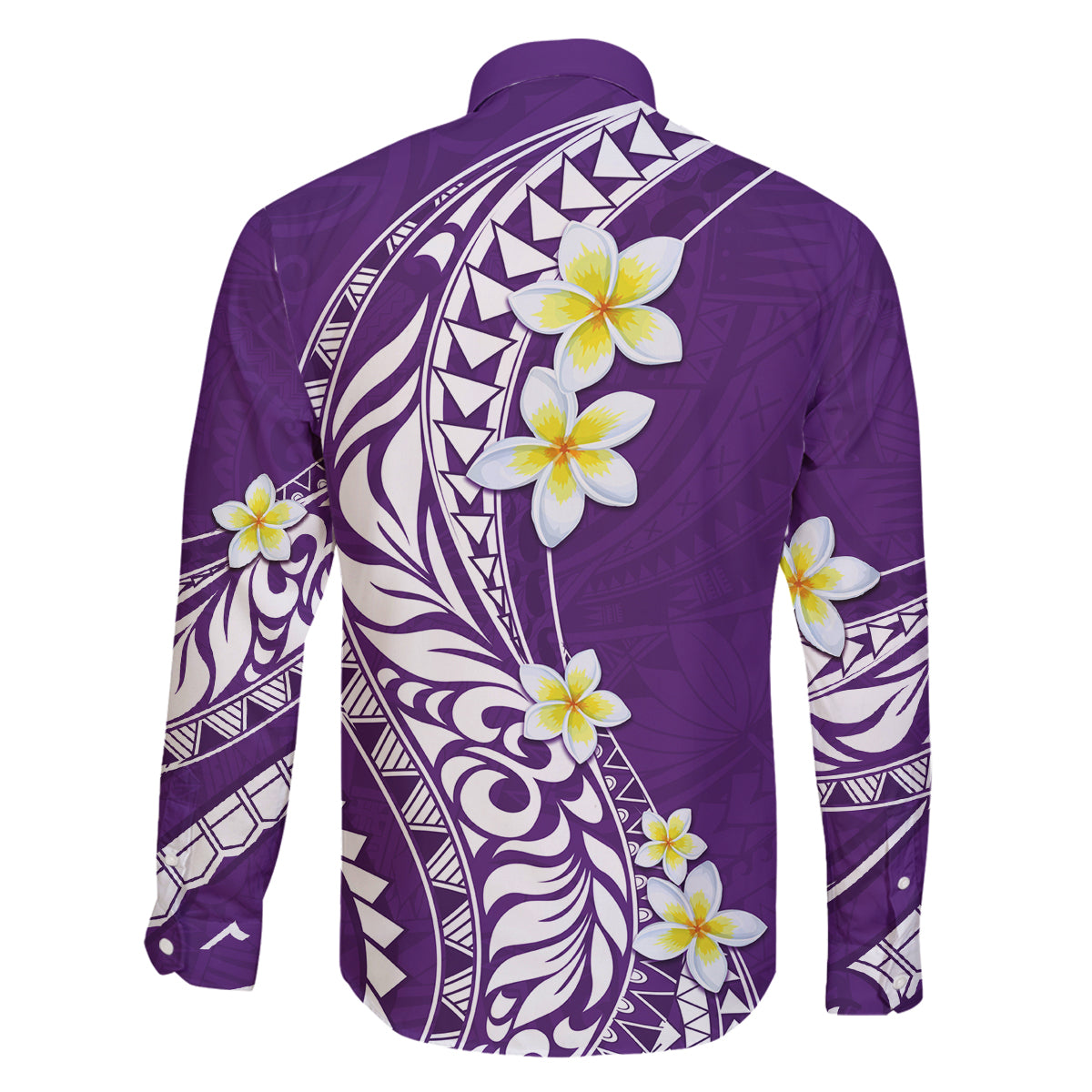 Hawaii Aloha Family Matching Off Shoulder Long Sleeve Dress and Hawaiian Shirt Plumeria Vintage - Violet LT7 - Polynesian Pride
