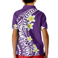 Hawaii Aloha Kid Polo Shirt Plumeria Vintage - Violet LT7 - Polynesian Pride