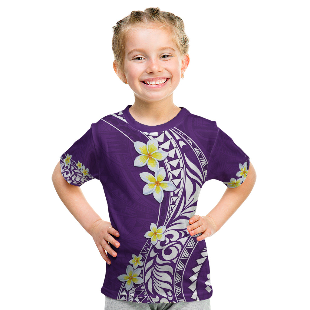 Hawaii Aloha Kid T Shirt Plumeria Vintage - Violet LT7 Violet - Polynesian Pride