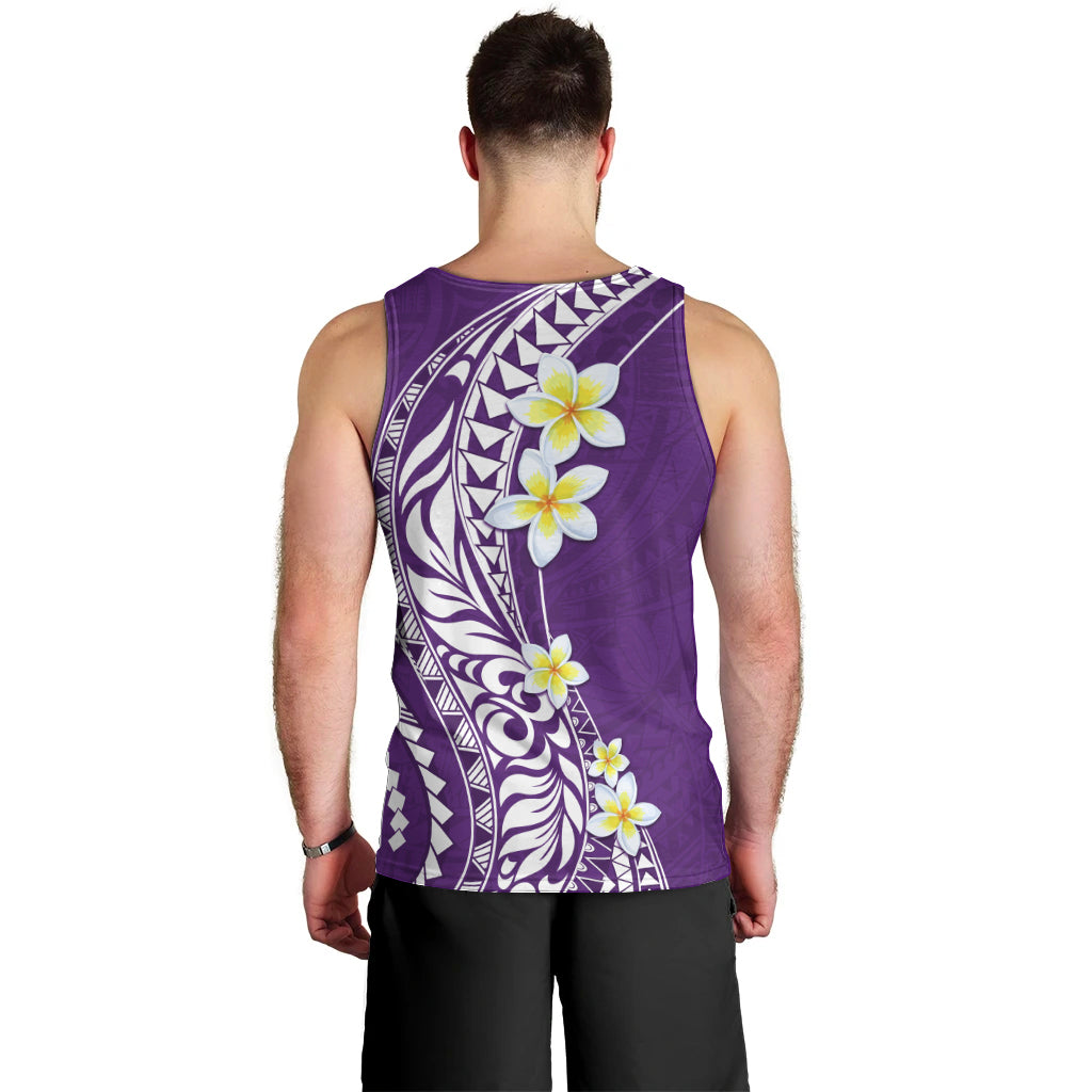 Hawaii Aloha Men Tank Top Plumeria Vintage - Violet LT7 - Polynesian Pride
