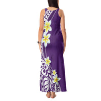 Hawaii Aloha Tank Maxi Dress Plumeria Vintage - Violet LT7 - Polynesian Pride