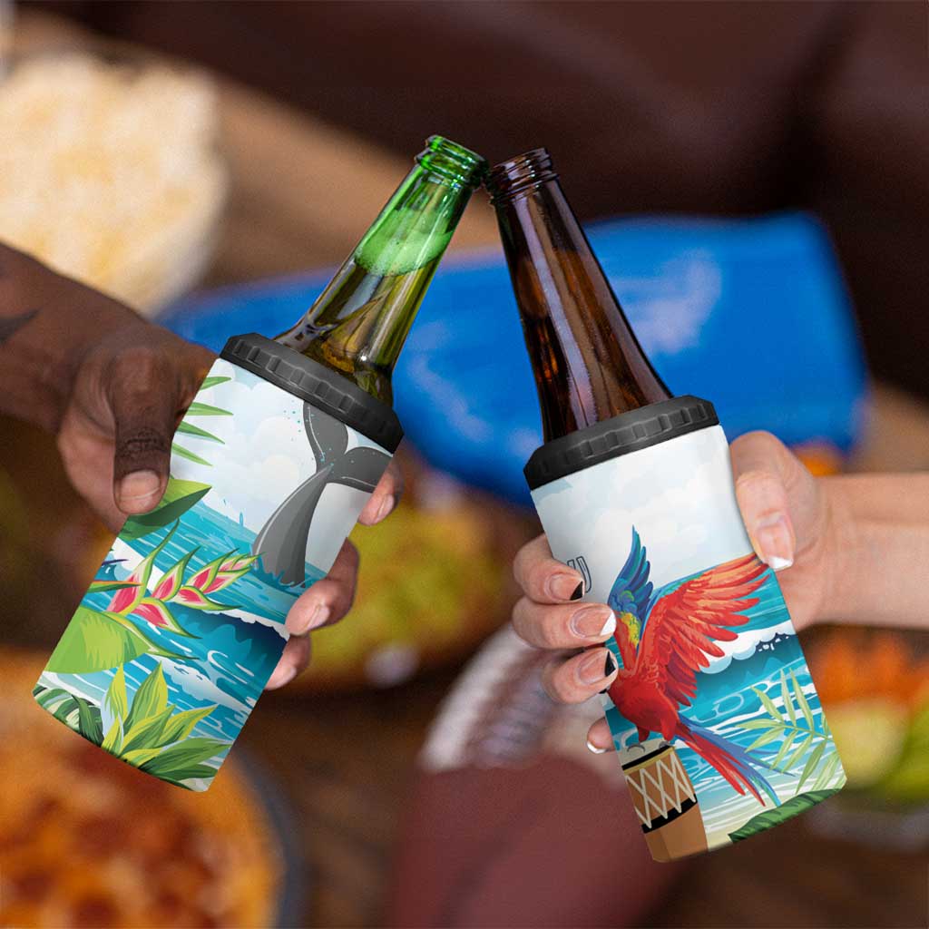 Aloha Honolulu Festival 4 in 1 Can Cooler Tumbler Ukulele By The Shore