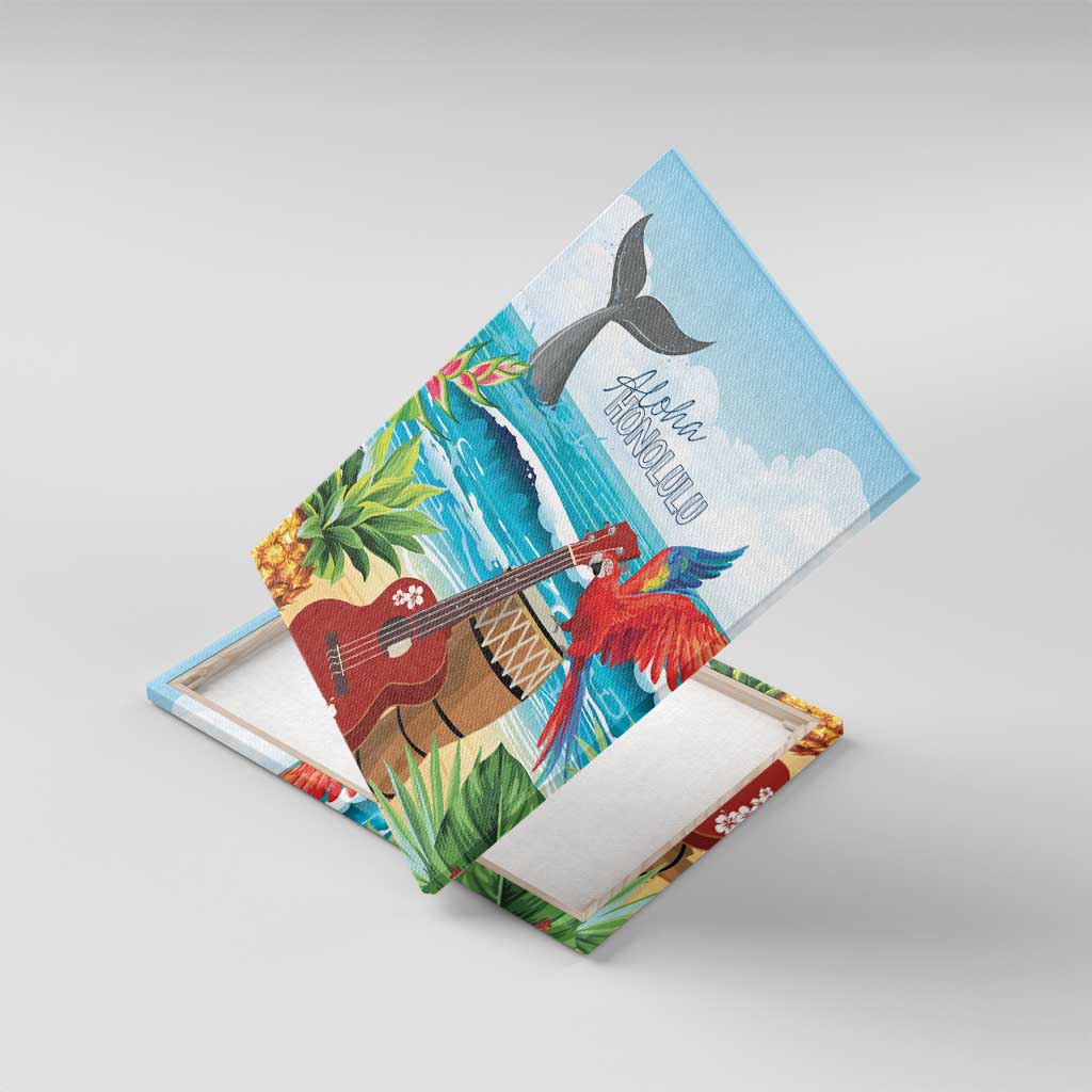 Aloha Honolulu Festival Canvas Wall Art Ukulele By The Shore