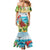 Aloha Honolulu Festival Family Matching Mermaid Dress and Hawaiian Shirt Ukulele By The Shore