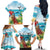 Aloha Honolulu Festival Family Matching Off The Shoulder Long Sleeve Dress and Hawaiian Shirt Ukulele By The Shore