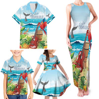 Aloha Honolulu Festival Family Matching Tank Maxi Dress and Hawaiian Shirt Ukulele By The Shore
