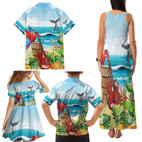 Aloha Honolulu Festival Family Matching Tank Maxi Dress and Hawaiian Shirt Ukulele By The Shore